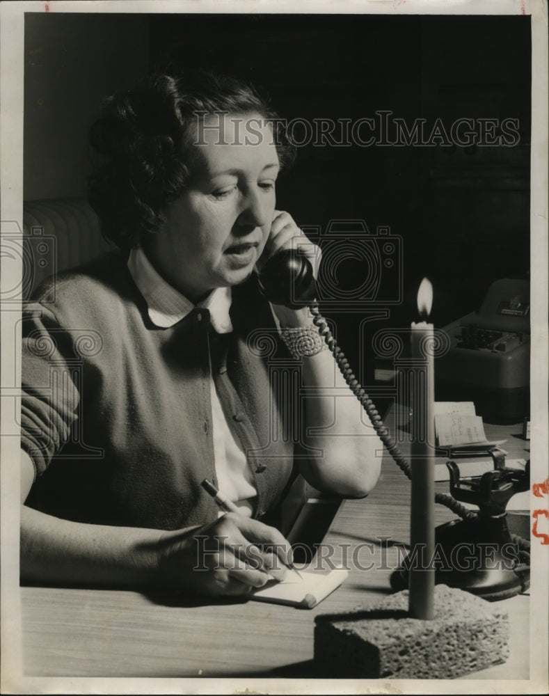 1955 Press Photo Rose Buchner, Wisconsin Power & Light - mja24458