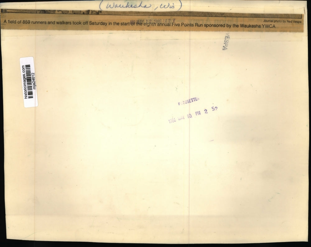 1986 Press Photo Eighth Annual Five Points Run, Waukesha, WI - mja24612