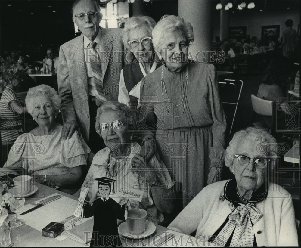 1985 Press Photo Washington High School first graduating class reunion.
