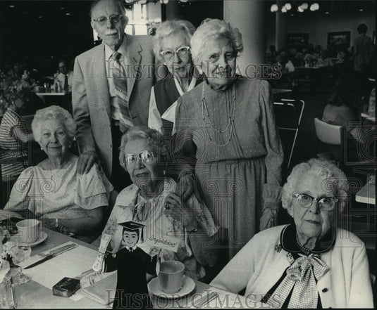 1985 Press Photo Washington High School first graduating class reunion.