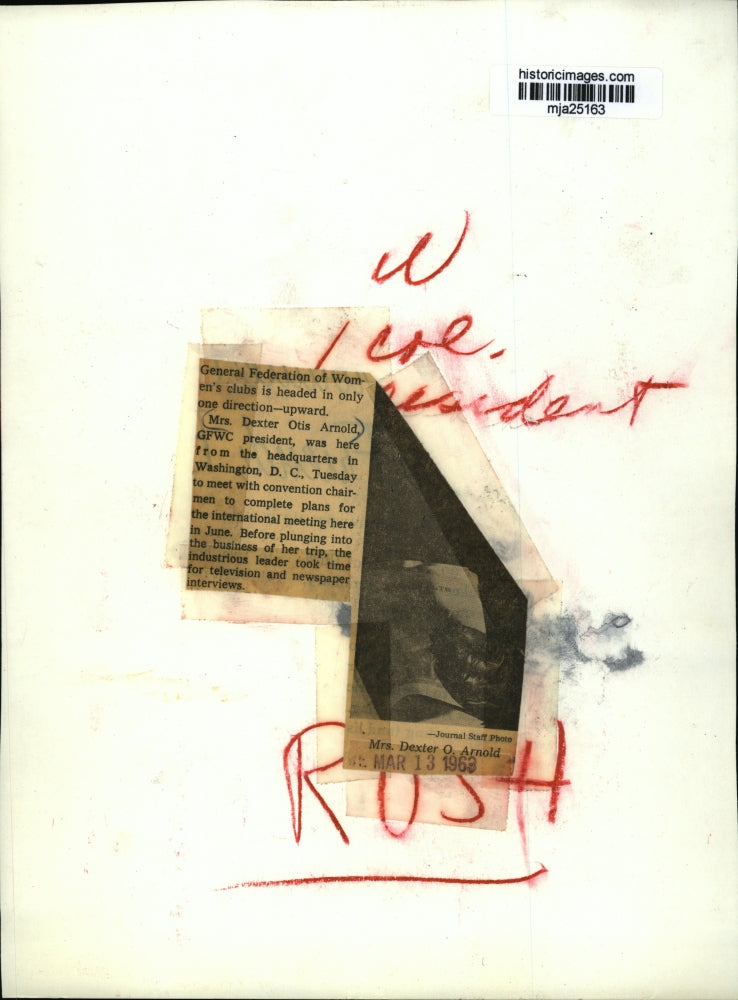 1963 Press Photo Mrs. Dexter O. Arnold, General Federation of Women President