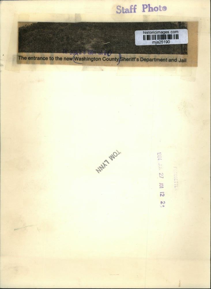 1984 Press Photo Entrance to new Washington County Sheriff's Department and Jail