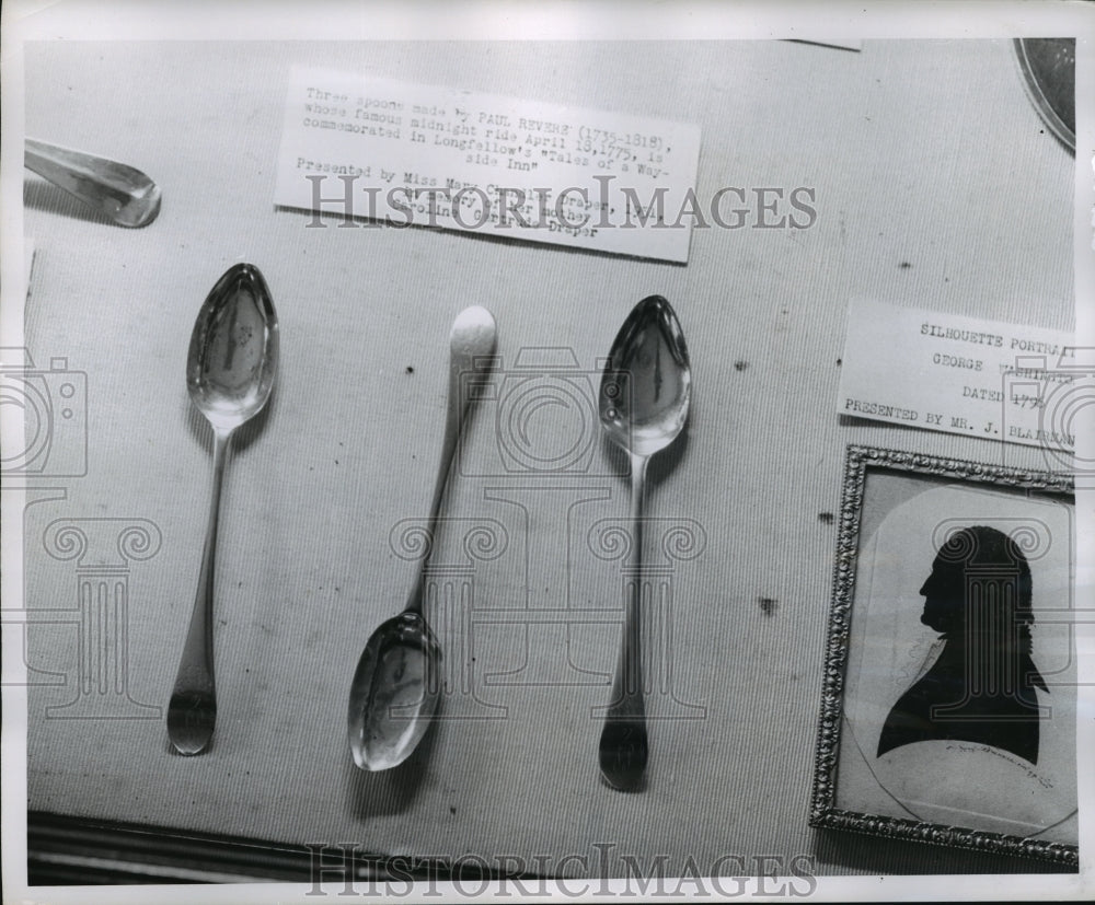 1956 Press Photo 1796 silver spoons designed and made by Paul Revere - mja26053