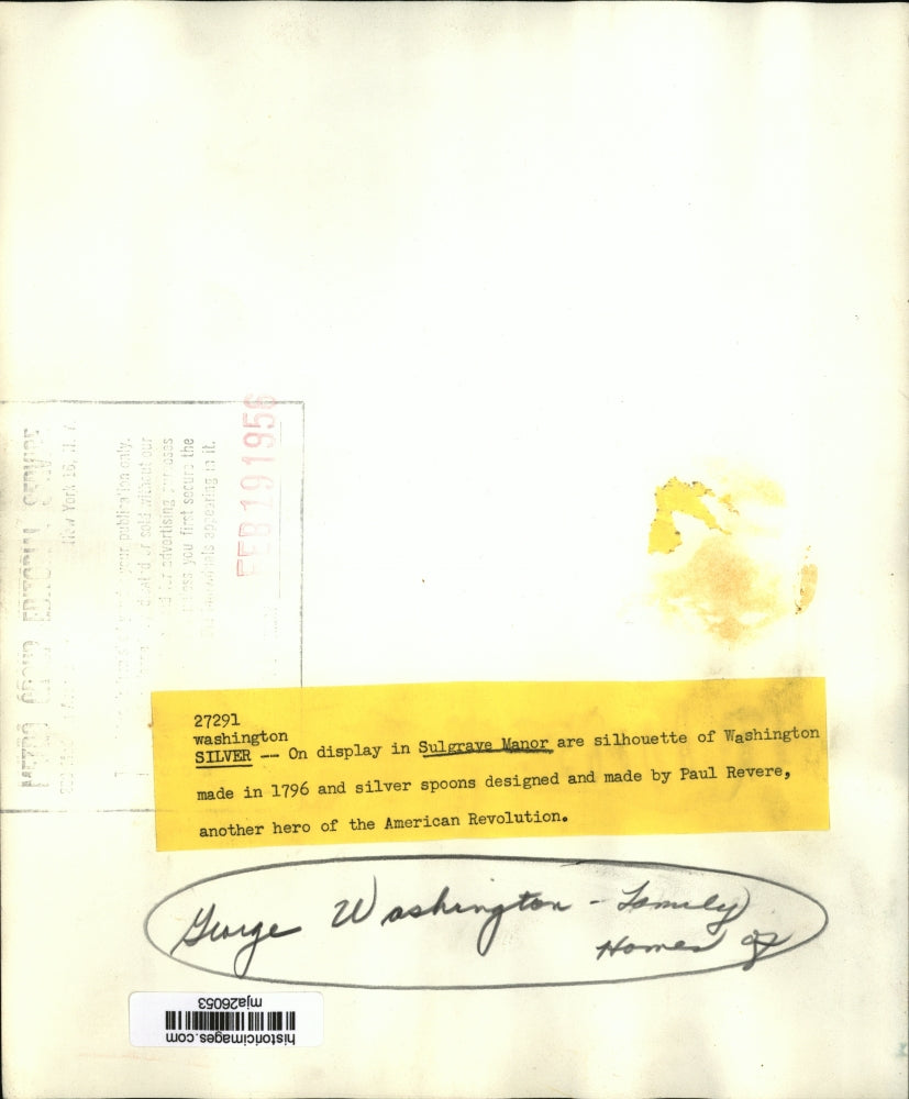 1956 Press Photo 1796 silver spoons designed and made by Paul Revere - mja26053