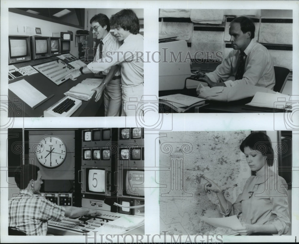 1983 Press Photo Meteorologists examine the weather- Historic Images