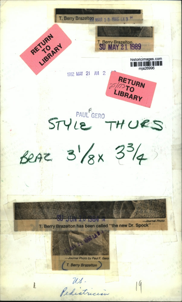 1982 Press Photo T Berry Brazelton called The New Dr Spock - mja26996