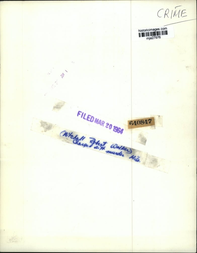 1964 Press Photo Mitchell Robert Walker charged with murder in Milwaukee