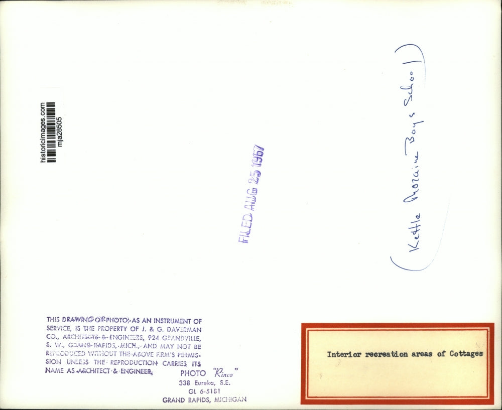 1967 Press Photo Interior recreation area of Cottages at Kettle Moraine Boys Sch