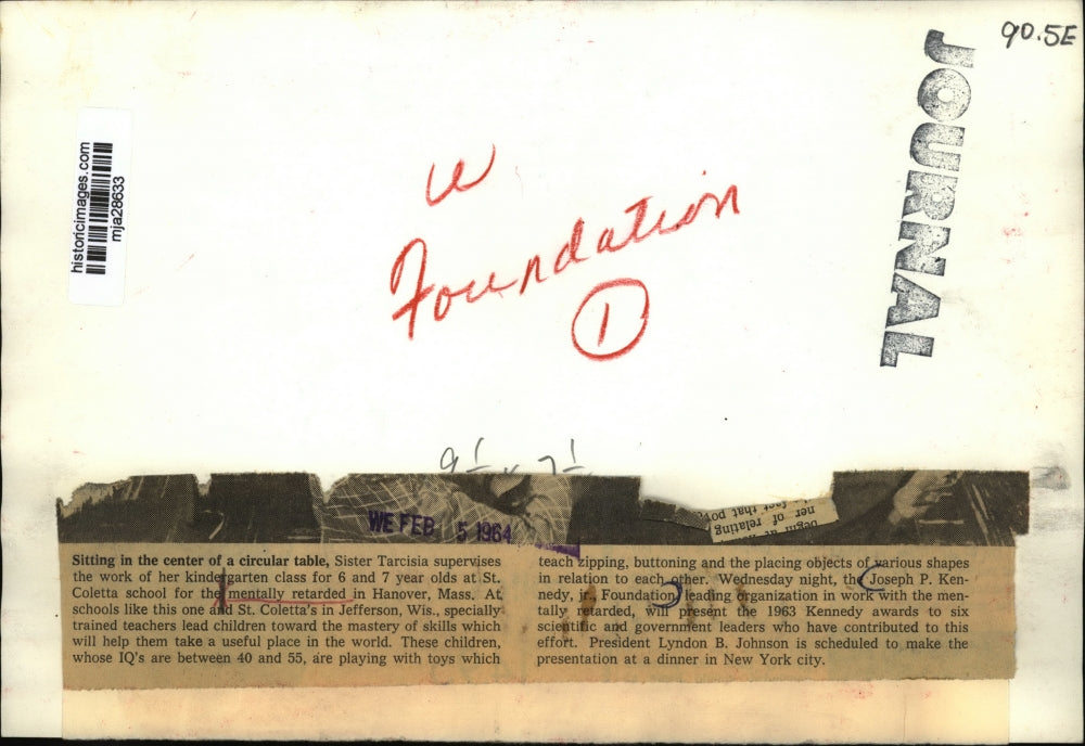 1964 Press Photo Joseph P Kennedy Jr Foundation's St Coletta school - mja28633