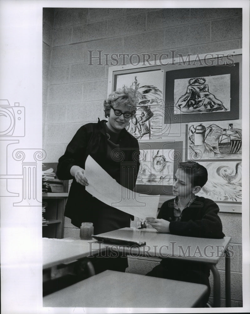 Load image into Gallery viewer, 1964 Press Photo Mrs. Sandra Kmet is a teacher of Audubon junior high school
