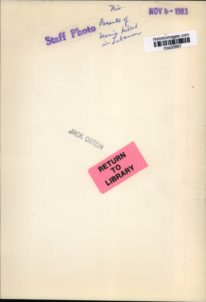 1983 Press Photo Mr. and Mrs. Dennis Burdick talks about their son John