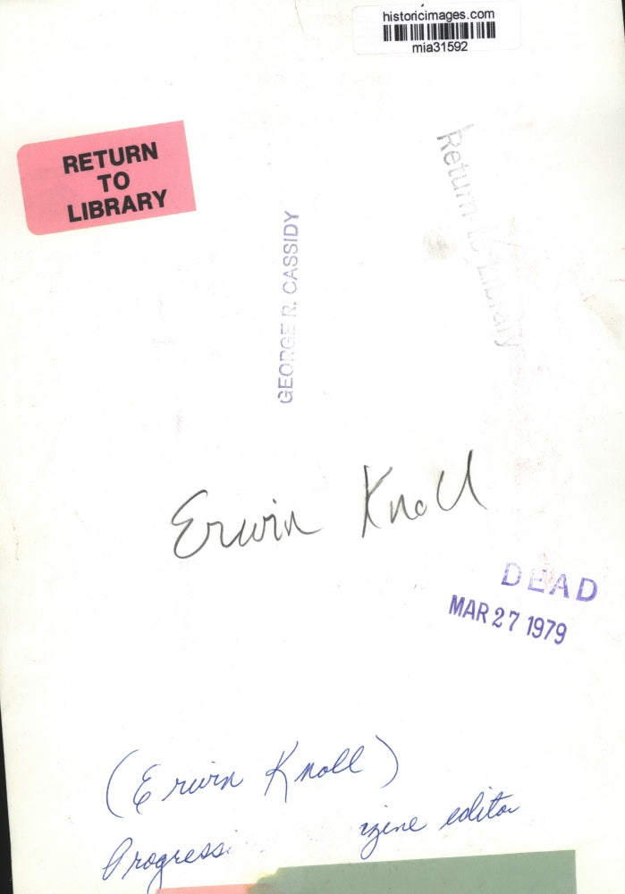 1979 Press Photo Erwin Knoll, Progressive Magazine editor - mja31592