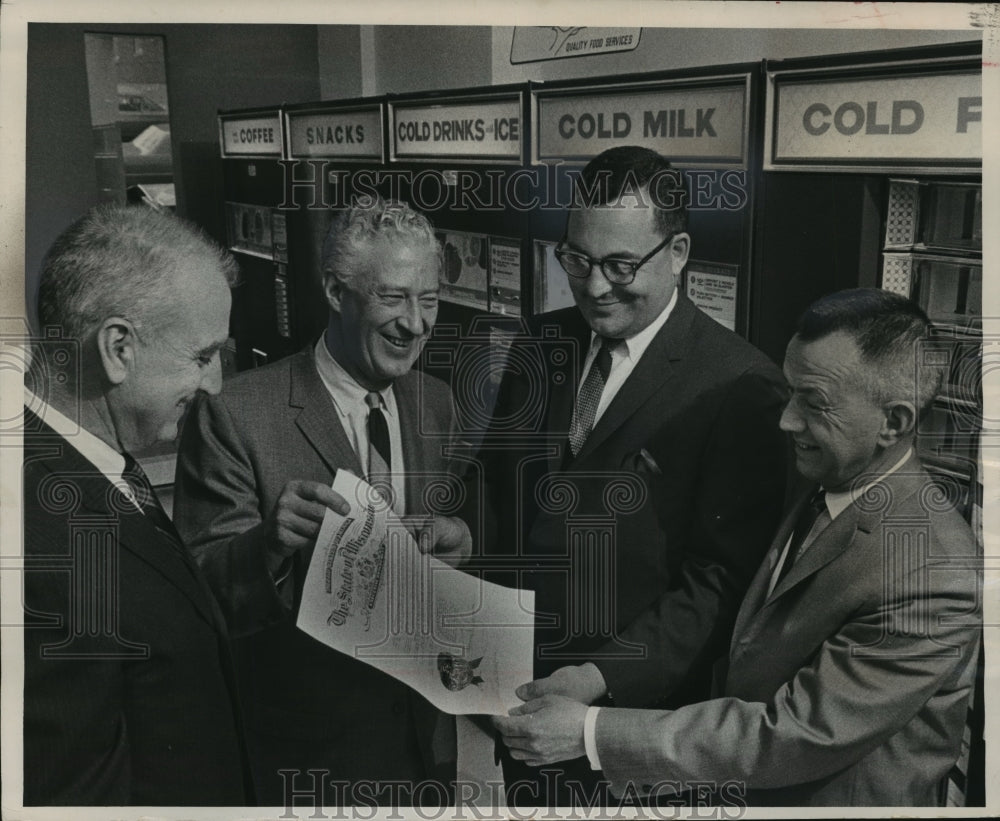 1965 Press Photo Gov. Knowles w/ executives at New Int. Business Machines Corp.- Historic Images