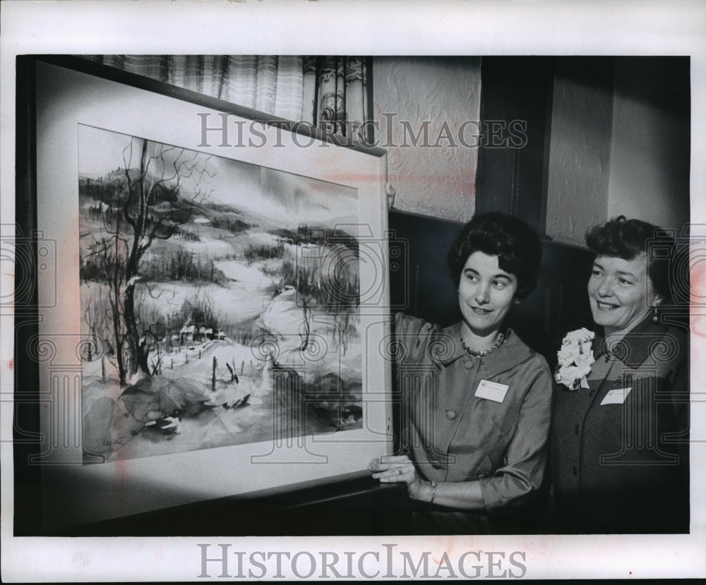 1966 Press Photo Artist Doris White, Jackson w/ Mrs Richard Bray at Wisconsin