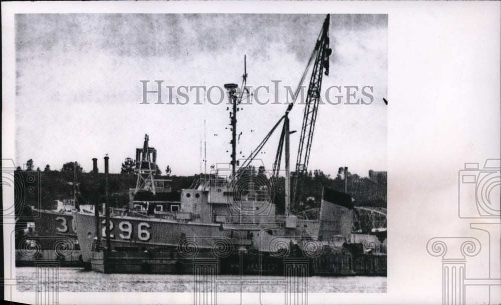 1963 Press Photo Korean navy ship at the Peterson shipyards in Sturgeon Bay- Historic Images