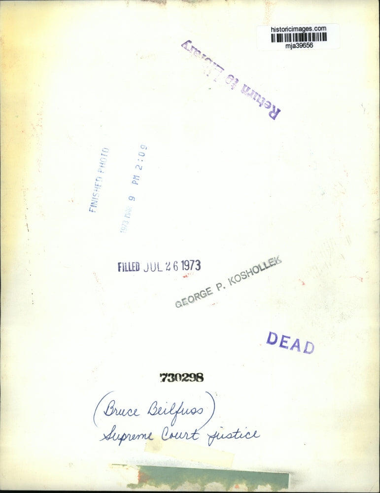 1973 Press Photo Justice Bruce Beilfuss - mja39656