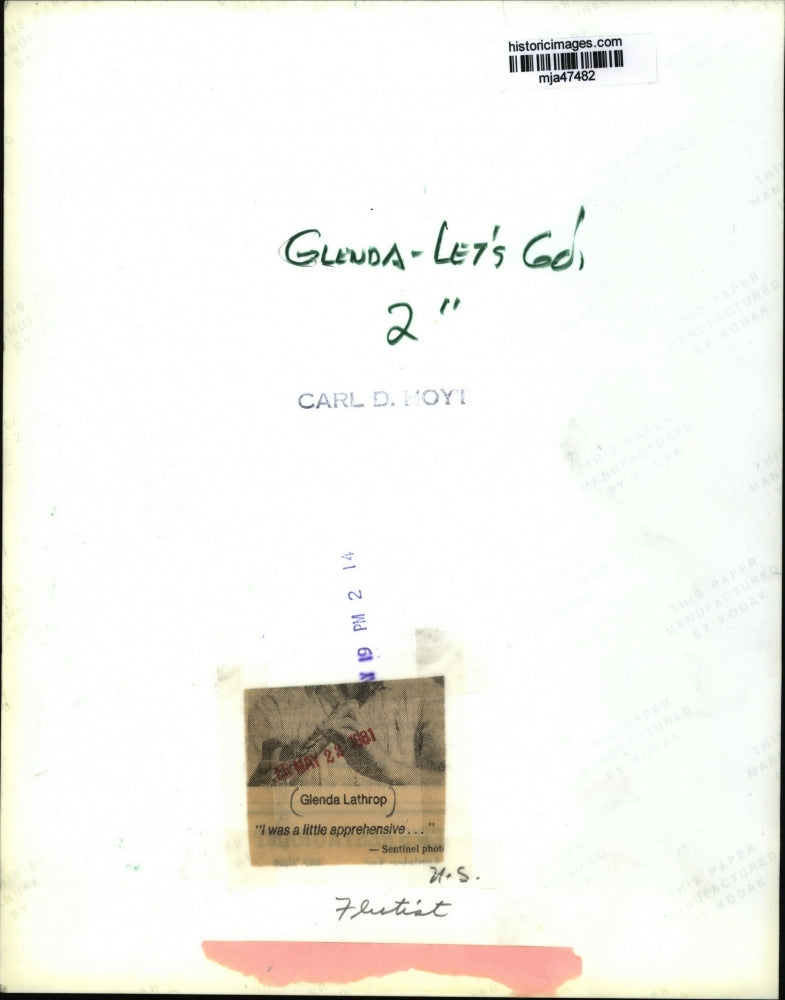 1981 Press Photo Flutist Glenda Lathrop - mja47482