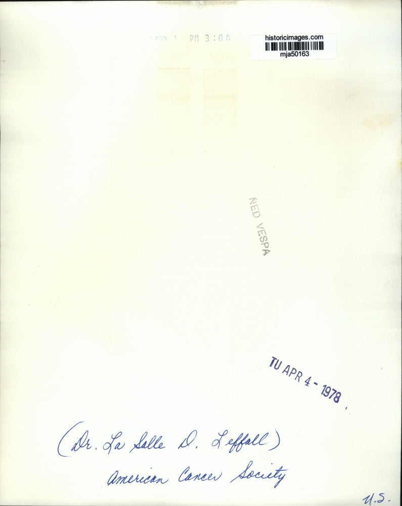 1978 Press Photo Dr. La Salle D. Leffall of the American Cancer Society