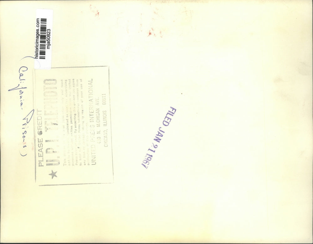 1967 Press Photo Aerial View of San Quentin Prison exercise yard, California