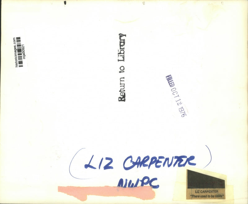 Load image into Gallery viewer, 1976 Press Photo Author and ex-press secretary Liz Carpenter - mja50921
