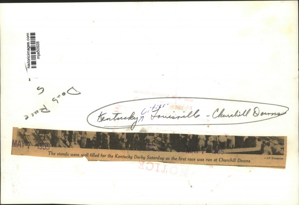 1955 Press Photo Kentucky Derby Stands Filled at Churchill Downs in Louisville