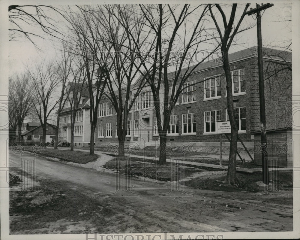 1937 Press Photo Modern School Building, Zion, Illinois - mja51005
