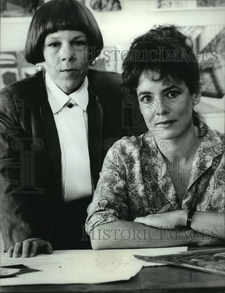 1987 Press Photo Stockard Channing &amp; Linda Hunt star in &quot;Room Upstairs&quot; on CBS- Historic Images