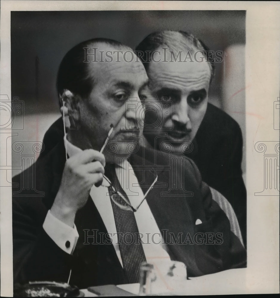 1961 Press Photo Tunisians Habib Bourguiba &amp; Mongi Slim at the United Nations- Historic Images