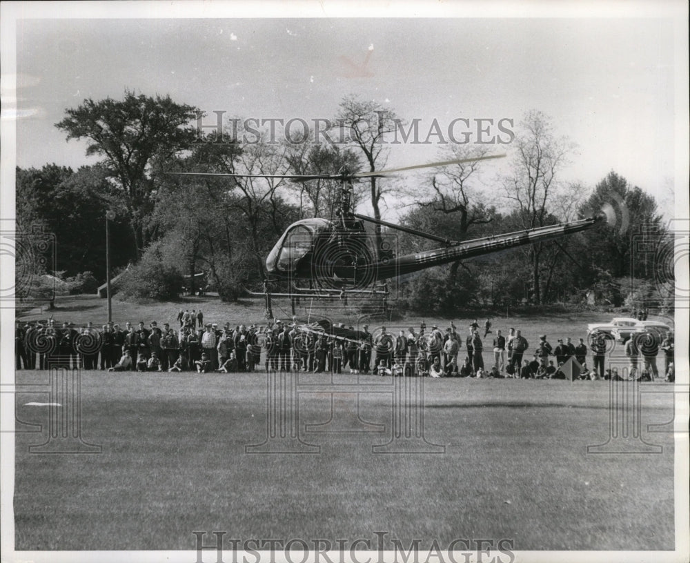 1958 Press Photo Boy Scout Camporee Rescue Presentation by National Guard