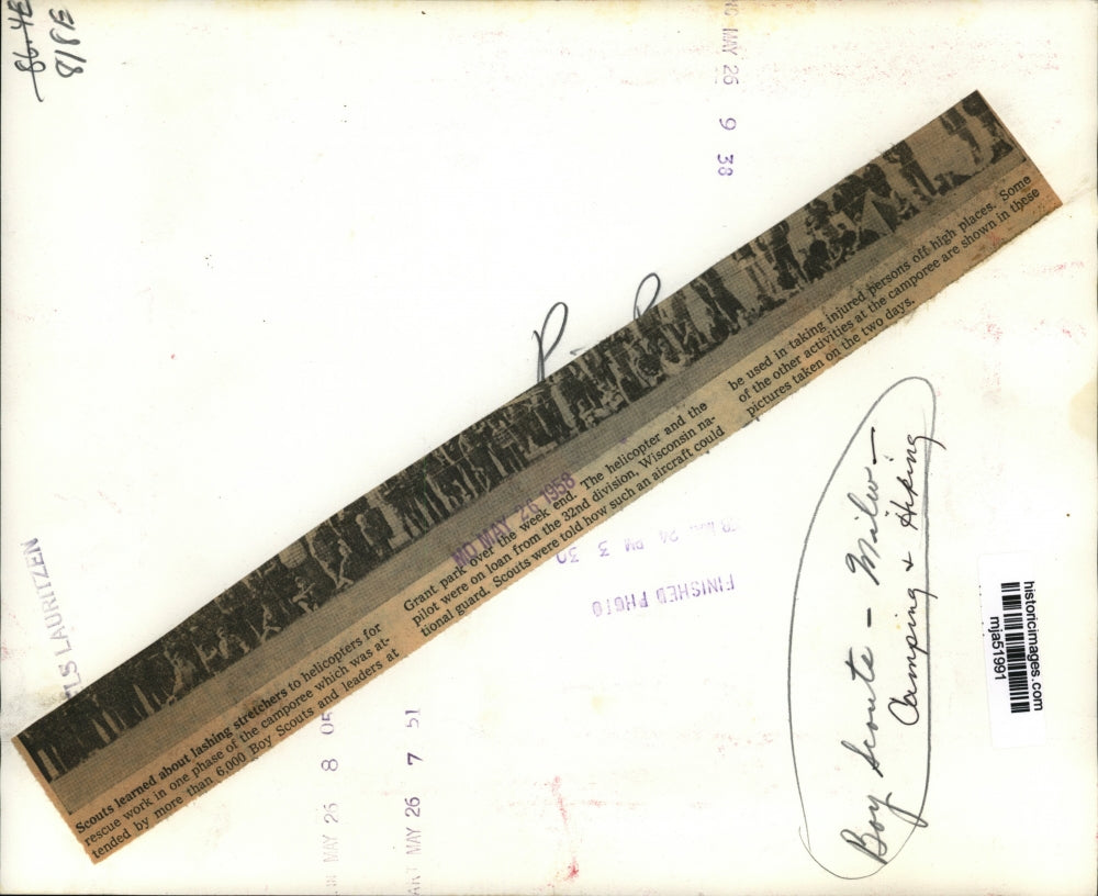 1958 Press Photo Boy Scout Camporee Rescue Presentation by National Guard