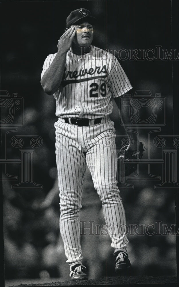 1990 Press Photo Milwaukee Brewer&#39;s Chris Bosio Couldn&#39;t Hold Lead - mja53065- Historic Images