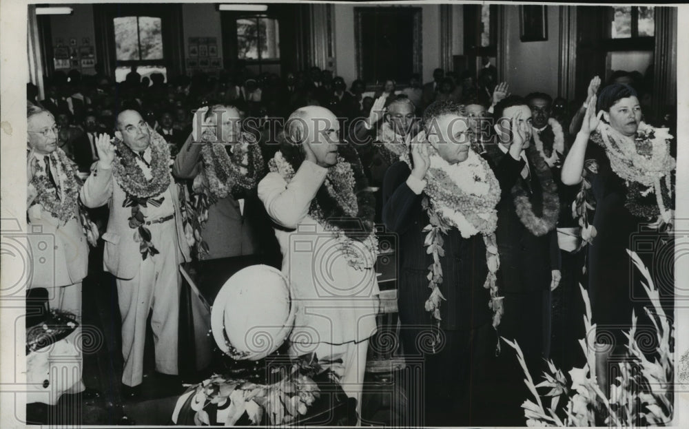 1947 Press Photo Hawaiian Territorial Senate Opening, Iolani Palace - mja53320- Historic Images