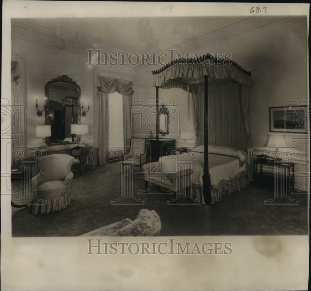 1952 Press Photo The remodeled rose room at the White House, Washington D.C.- Historic Images