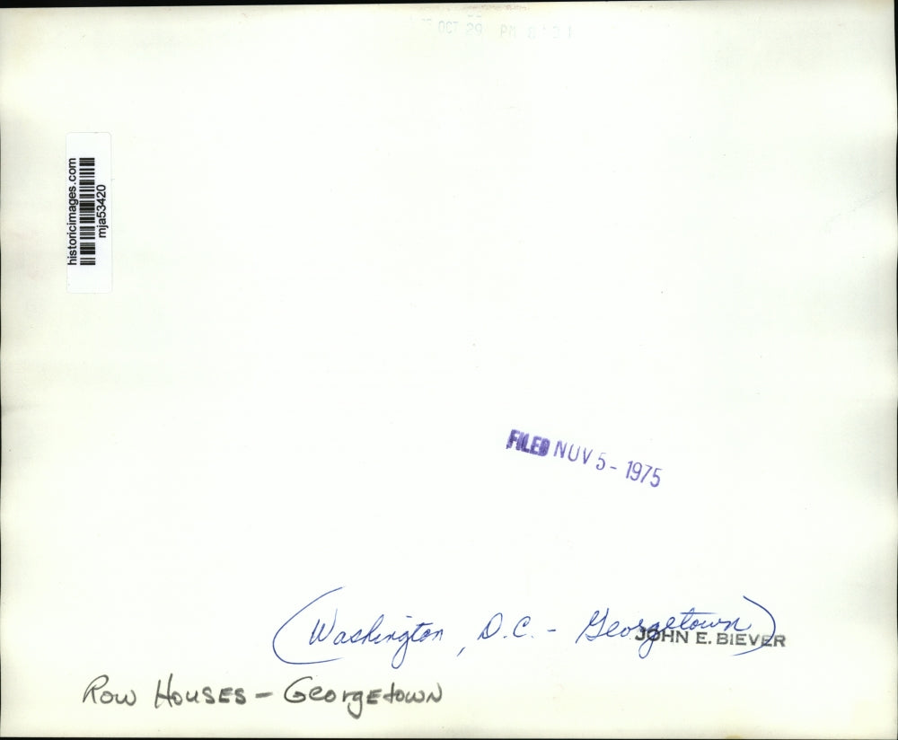 1975 Press Photo Washington D.C. Row houses in Georgetown - mja53420