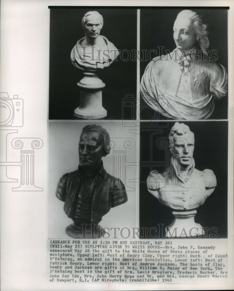 1962 Press Photo Sculptures given to White House as gifts - Historic Images