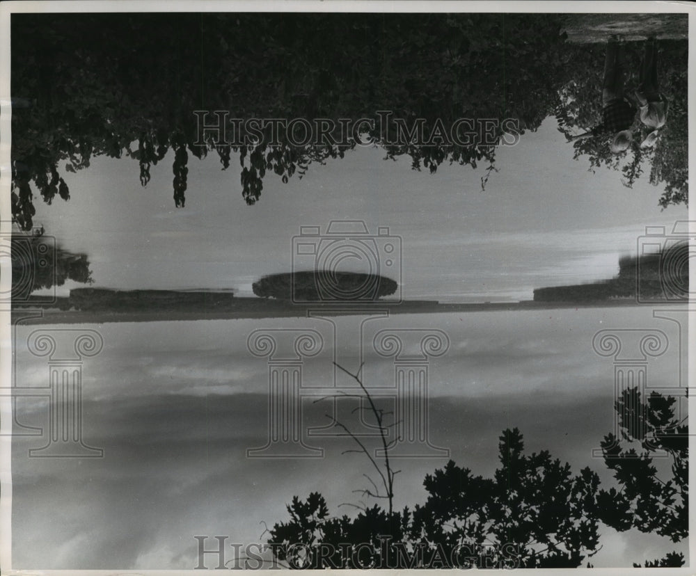 1955 Press Photo Lovers Leap overlooking the Mississippi, Sam Clemens playground- Historic Images