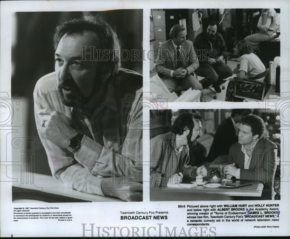 1988 Press Photo James L. Brooks, William Hurt, Holly Hunter and Albert Brooks- Historic Images