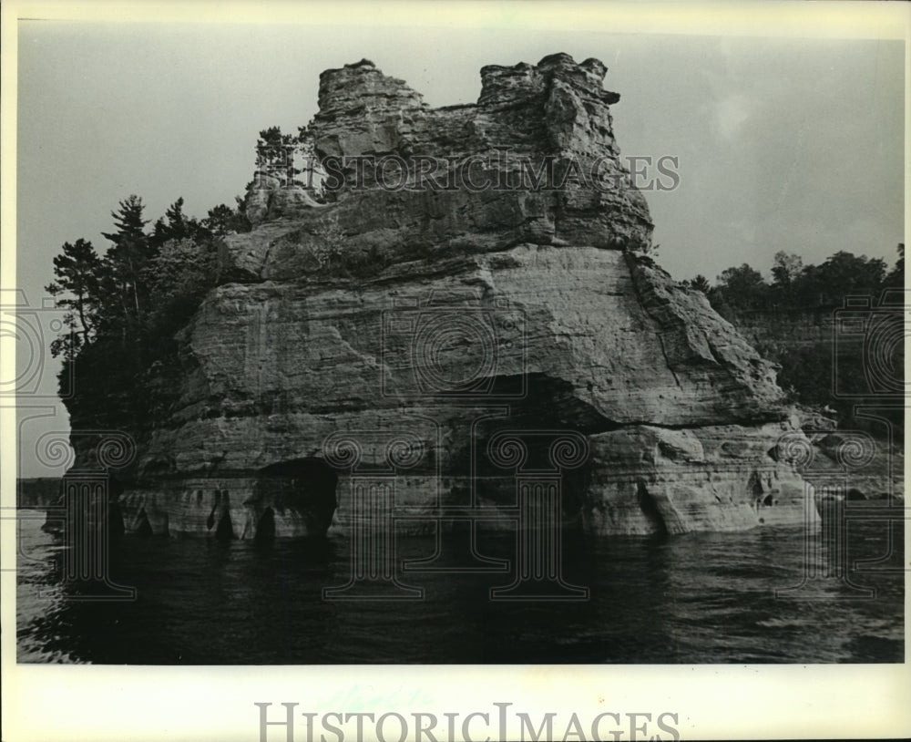 1981 Press Photo Miners Castle at Pictured Rocks National Lakeshore Michigan- Historic Images