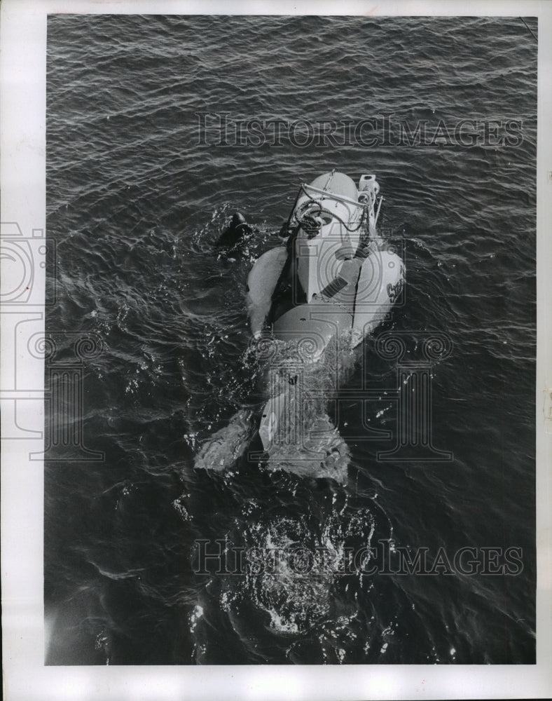 1967 Press Photo University of Michigan, Star II Submarine in Lake Michigan- Historic Images