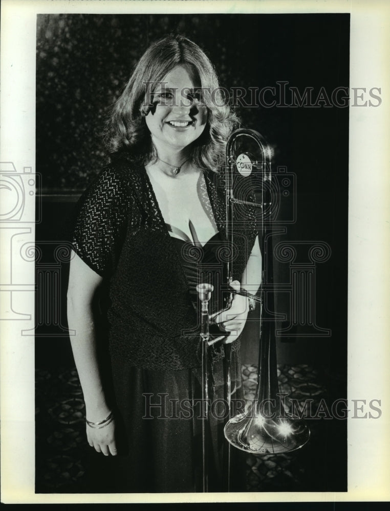 1980 Press Photo Paula Carberry, Milwaukee Trombone Player, Big Band Leader- Historic Images