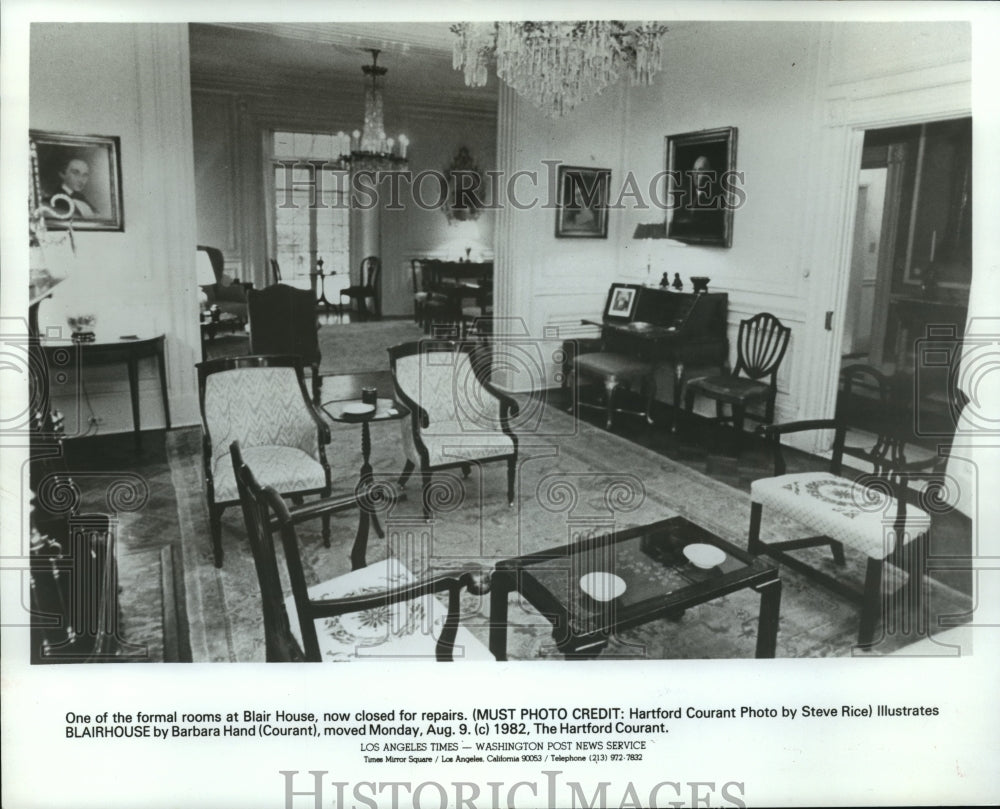 1982 Press Photo A Formal Room in Blair House, Washington, D.C.- Historic Images