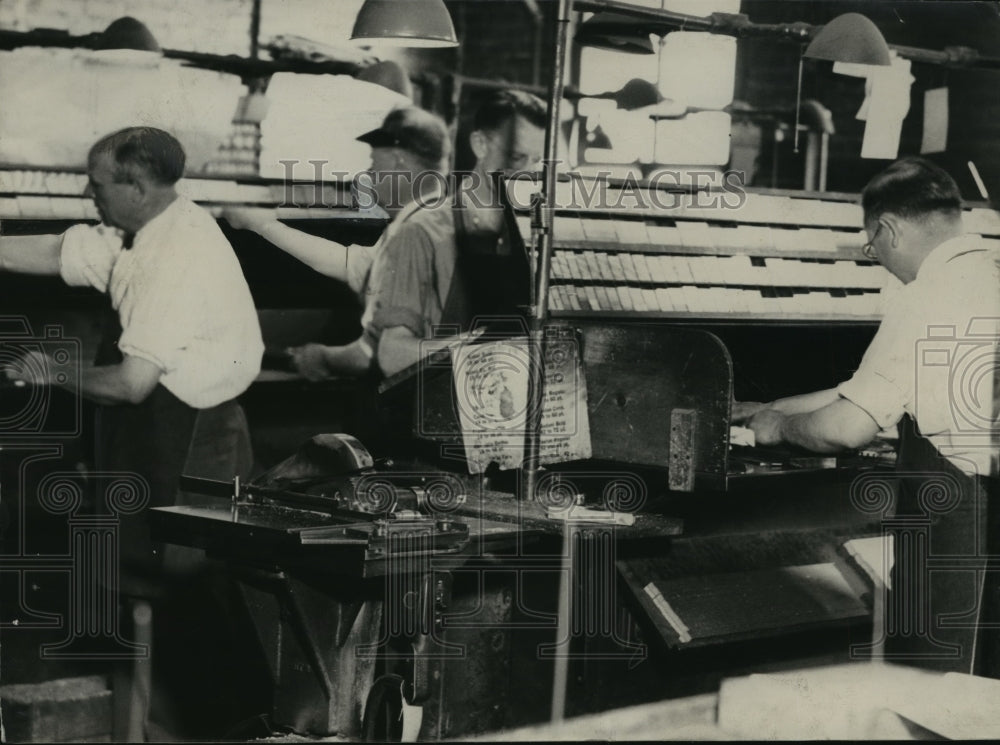  Press Photo Employees in Wisconsin News Composing Room- Historic Images