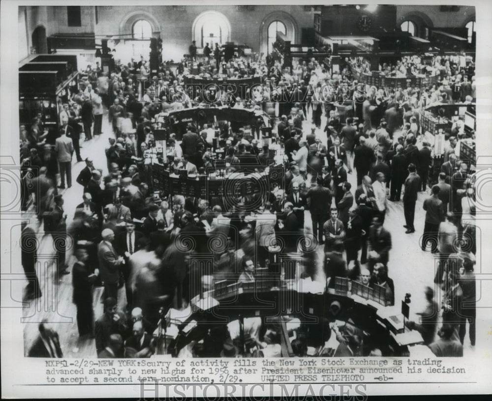 1956 Press Photo New York Stock Exchange New Highs- Historic Images