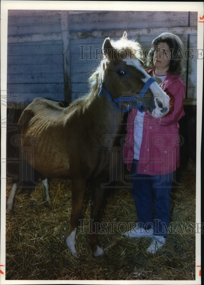 1993 Press Photo Carol Singer, VP of Wisconsin Horse and Pony Humane Society- Historic Images