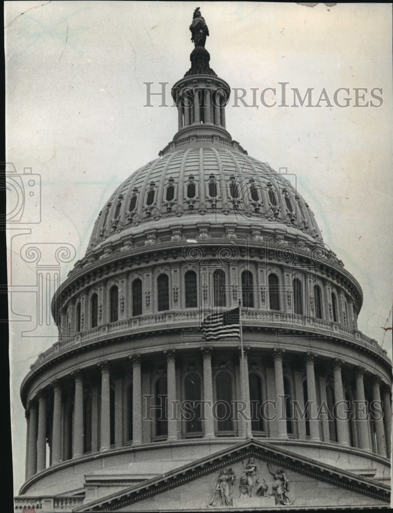 1970 Press Photo Washington D.C. Capitol Dome Architectural Detail Shot- Historic Images