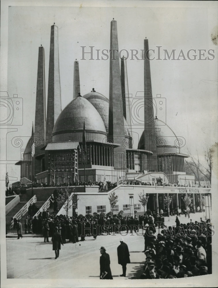 Load image into Gallery viewer, 1935 Press Photo Dedication of the Catholic Pavilion at the Brussels Exposition
