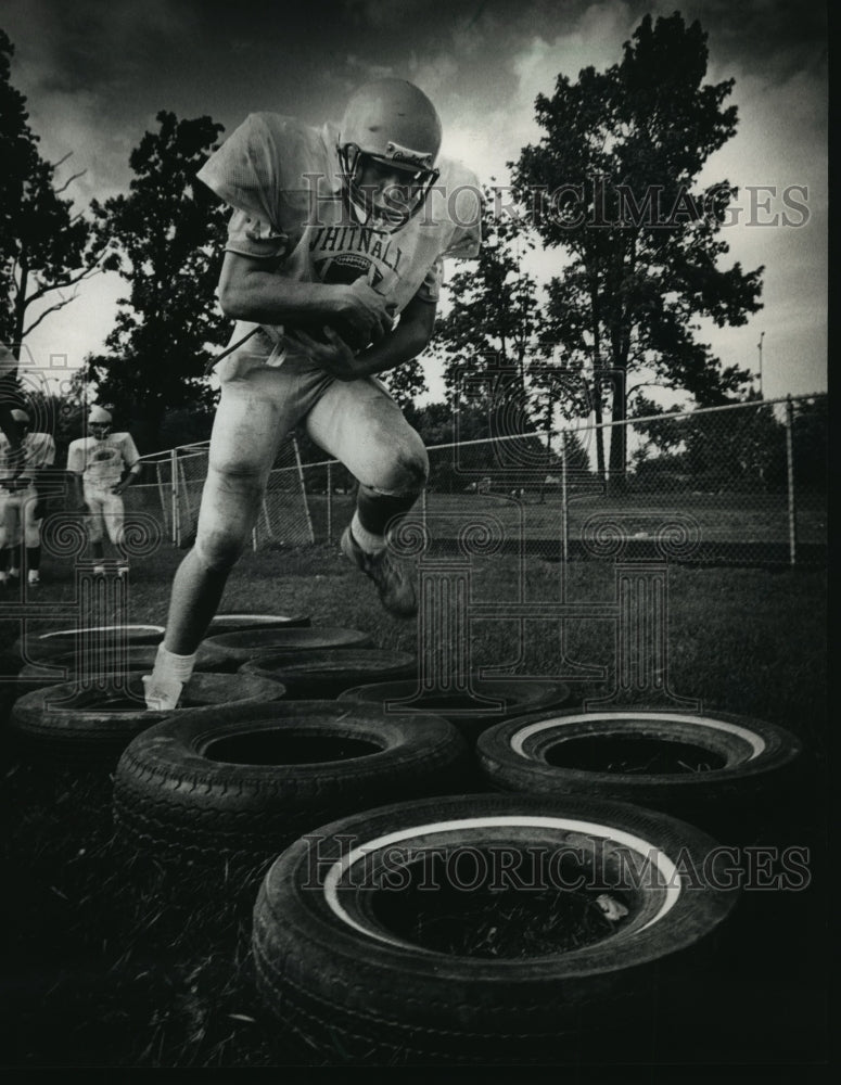 1988 Press Photo Whitnall High School Football Running Back Matt Clarkson- Historic Images