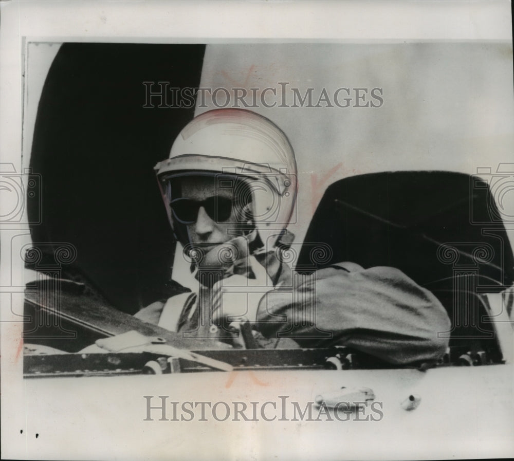 1957 Press Photo King Baudouin of Belgium, Passenger in a Meteor Jet Plane- Historic Images