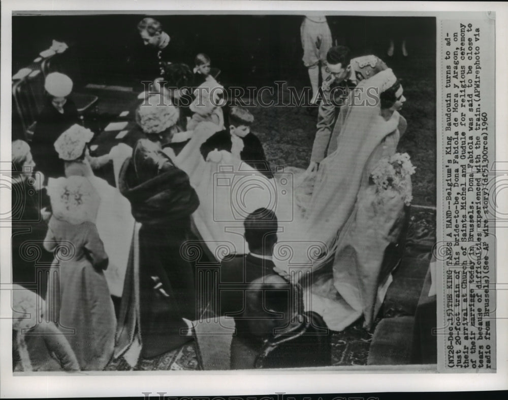  Press Photo Belgium&#39;s King Baudouin and his bride Donna Fabiola at St. Michaels- Historic Images