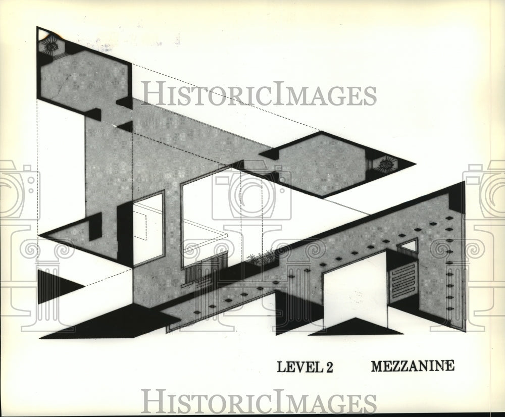 1978 Press Photo Plan for Mezzanine of East Building National Gallery of Art- Historic Images